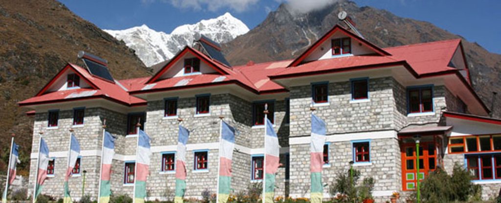 Luxury lodge with Mount Taboche in the background