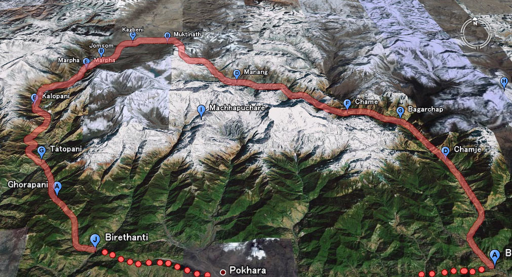 annapurna circuit trek map