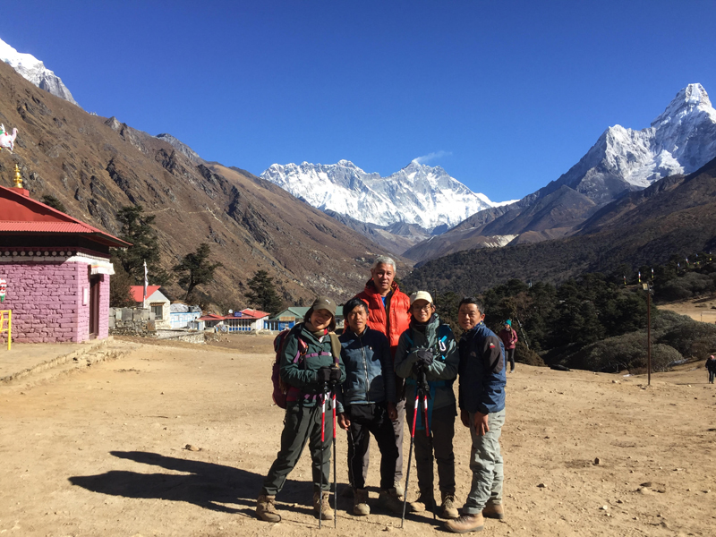 Everest base camp trek during the winter season.