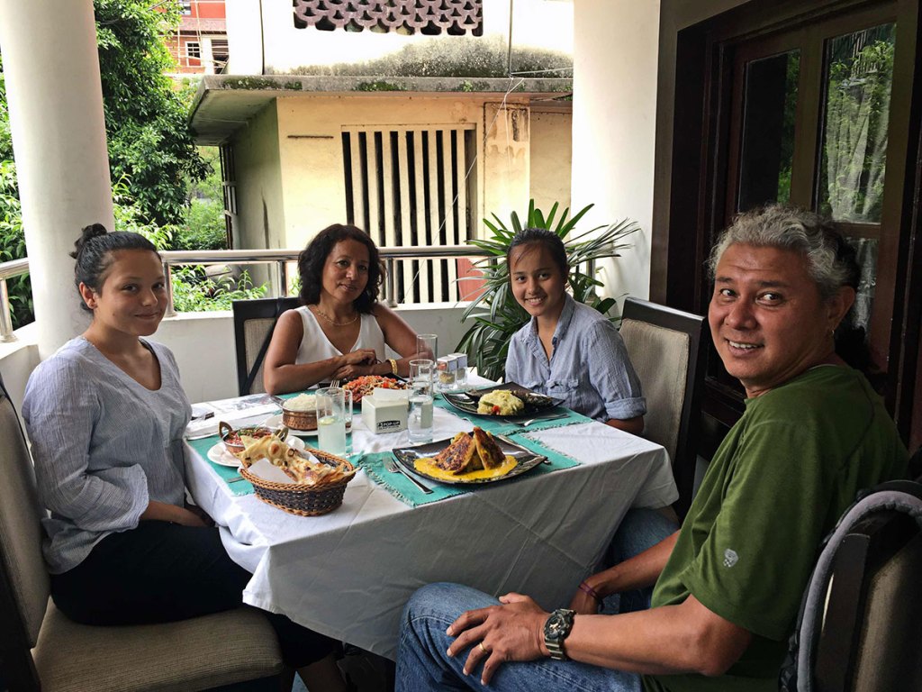 Having lunch in Kathmandu